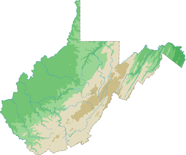 West Virginia topo map